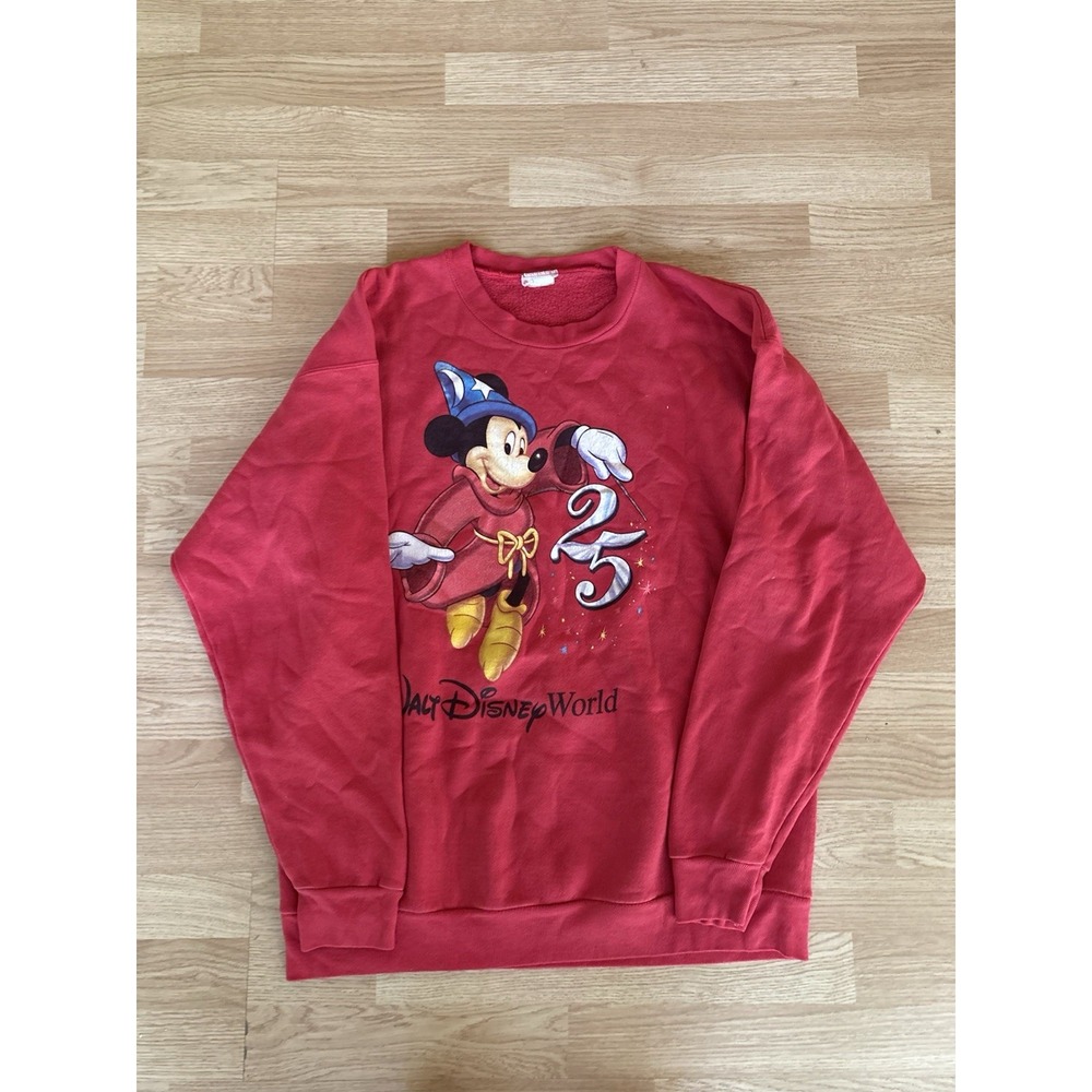 VINTAGE 90s MICKEY MOUSE WALT DISNEY WORLD 25TH ANNIVERSARY SWEATSHIRT / XL